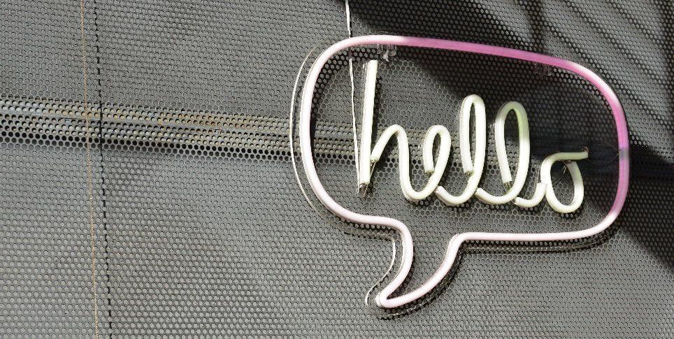 hello written in bubble on metal background_plastering and rendering services_gk rend